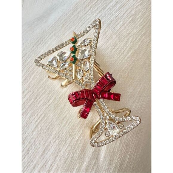 Holiday dirty martini cocktail rhinestone embellished hair claw